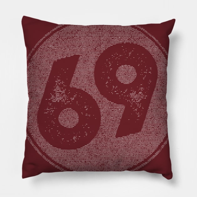 69 Retro Number Vintage Age Pillow by SpacePodTees