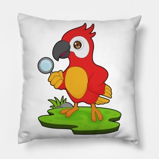 Parrot Detective Magnifying glass Pillow