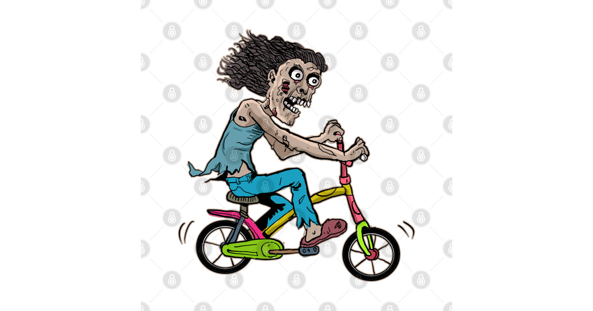 Zombie Bicycle, Zombie Riding bike, Zombie cycling, Zombie with Bicycle