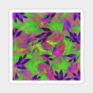 exotic green and purple greenery pattern Magnet