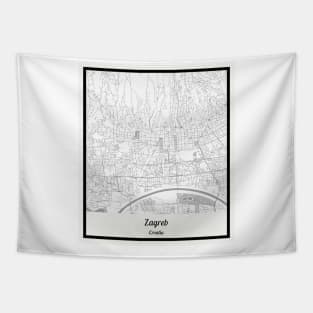 Map of Zagreb - Croatia Tapestry