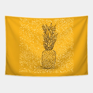 Snowy Pineapple in Winter - Christmas in the Tropics Tapestry