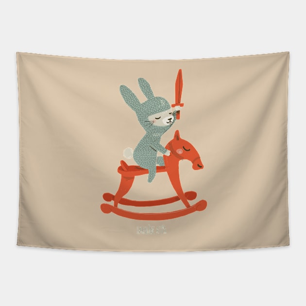 Knight Rabbit Tapestry by BabyKarot