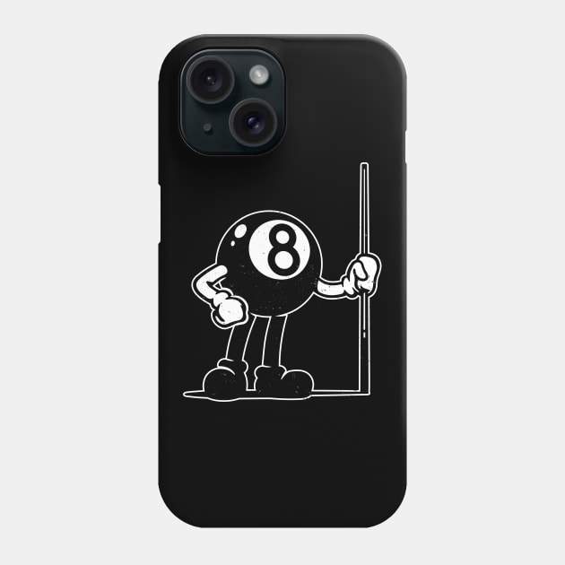 Billiards Cue Sports 8-Ball vintage Cartoon Phone Case by Foxxy Merch