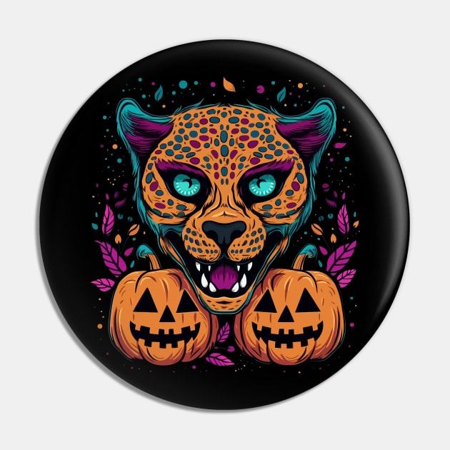 Cheetah Halloween Pin by JH Mart