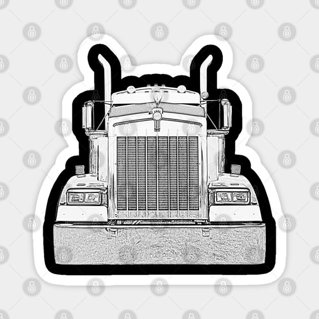 American big rig classic truck Magnet by soitwouldseem