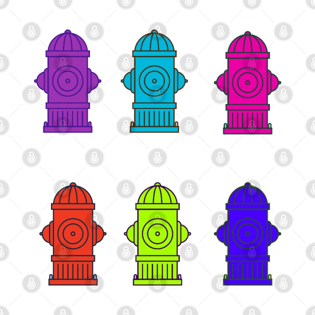 Pop Art Fire Hydrants by AJDesignsstuff