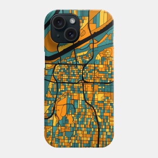 Kansas City Map Pattern in Orange & Teal Phone Case