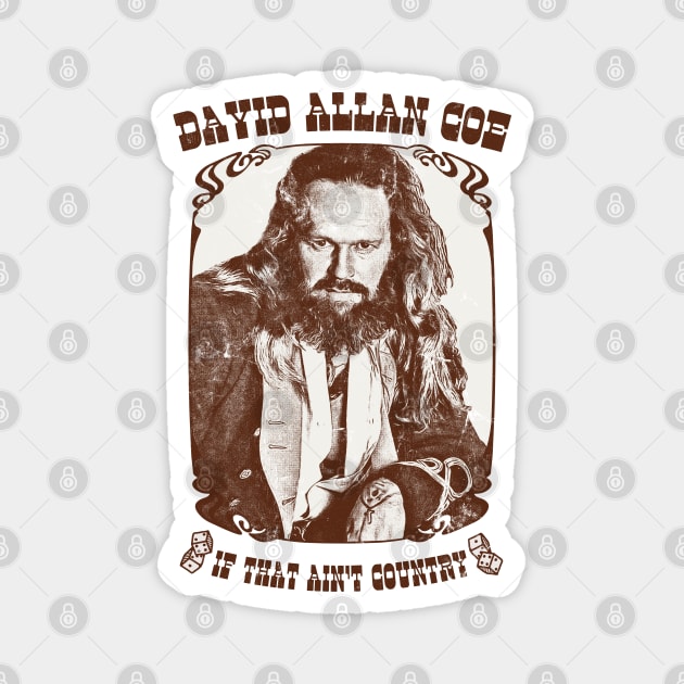 David Allan Coe / Retro Style Fan Design Magnet by DankFutura