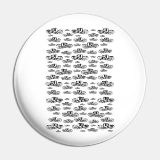 Sombrero Vueltiao in Black and White Ink Pattern Pin