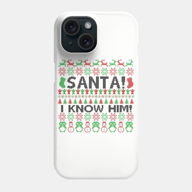 I know Santa Christmas Sweater Phone Case by B3pOh