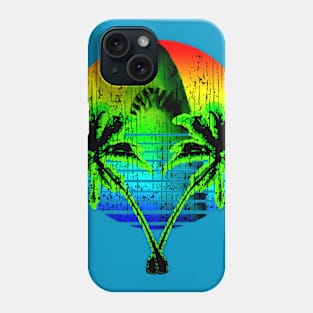 Rainbow Sun Fun Tropical Exotic Palm Trees Phone Case