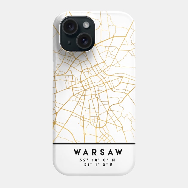 WARSAW POLAND CITY STREET MAP ART Phone Case by deificusArt