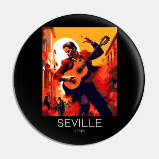 A Pop Art Travel Print of Seville - Spain Pin