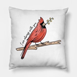 Cardinal With Quote Pillow