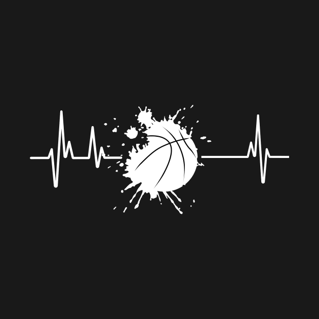 Basketball Heartbeat Shirt by ONEWORDSHIRT