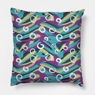 Abstract Zigzag Vibrant Pattern Acrylic Painting Pillow