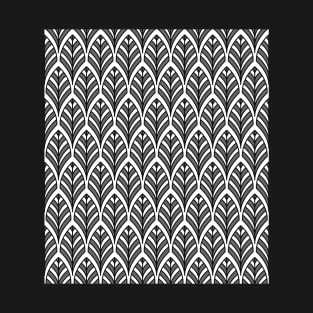 Art Deco Pattern no 36 - Black - BOHO Feather Pattern T-Shirt