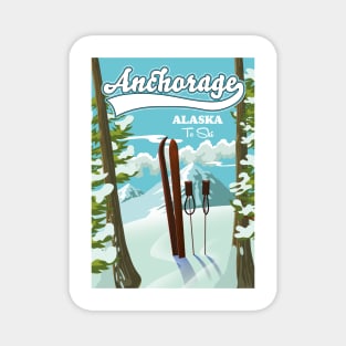 Anchorage Alaska To Ski Magnet