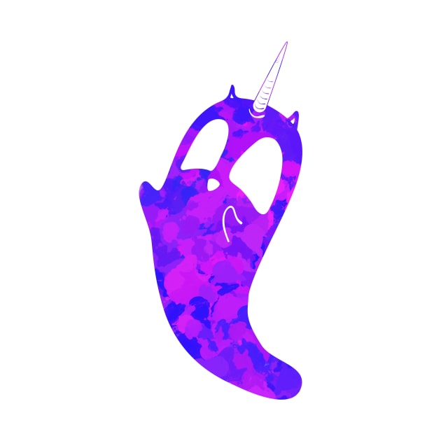 Purple splatter unicorn cat ghost by Surplusweird