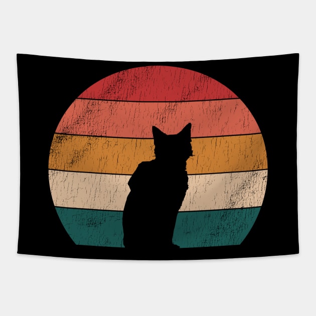 Stray Cat Vintage Sunset Tapestry by StebopDesigns