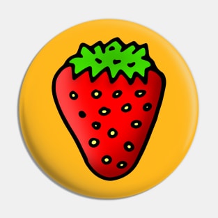 Simple Strawberry Doodle Drawing Pin