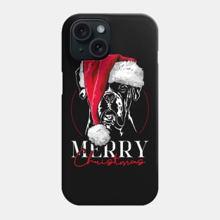 Santa Boxer Dog Merry Christmas dog Phone Case