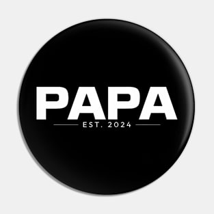 Papa Est 2024 First Time Father Promoted Dad Est 2024 Pin