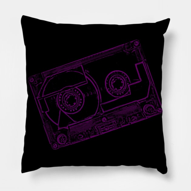 Purple Cassette Pillow by miniBOB