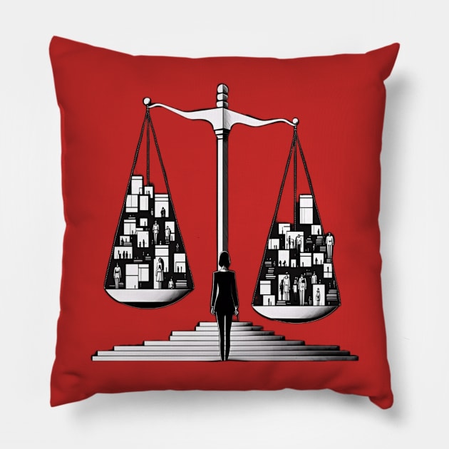 Justice Pillow by www.TheAiCollective.art