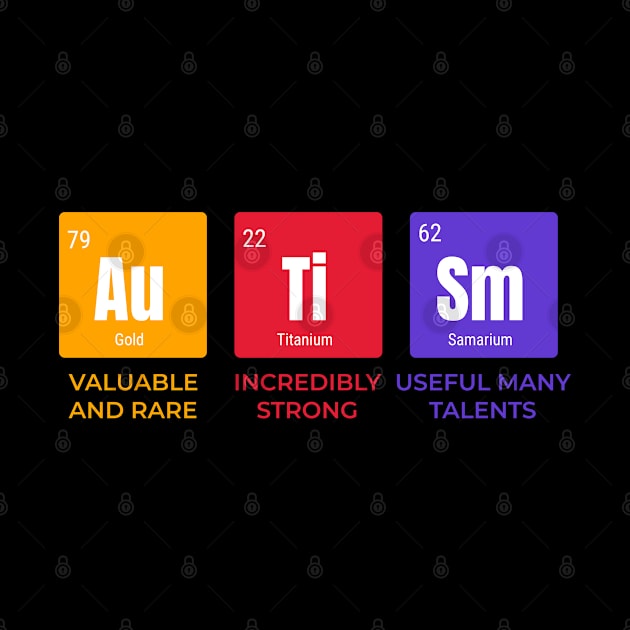 Autism Awareness - periodic table by Lumintu Merch