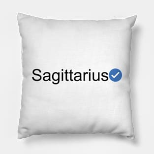 Verified Sagittarius (Black Text) Pillow