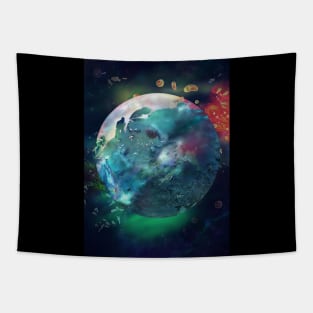 Neptune Planet Deep God of Fishies Tapestry