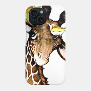 Adorable Giraffe with Birds Gift for Giraffe Lovers Phone Case