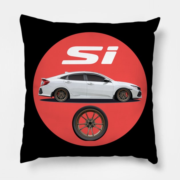 17 Civic Si Pillow by J7Artwork