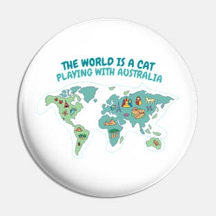 Cat playing with australia Pin