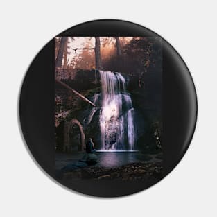 Waterfall Watching Pin