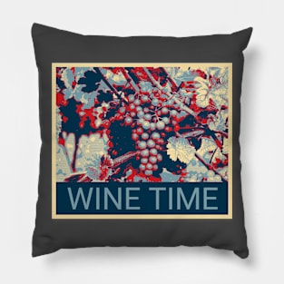 Wine Time - Shepard Fairey style design Pillow