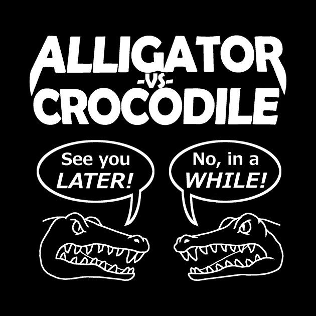 Alligator vs Crocodile (Dark version) by BadPuns