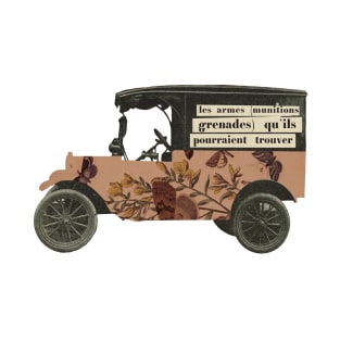 Old Vintage Car with butterflies motif T-Shirt