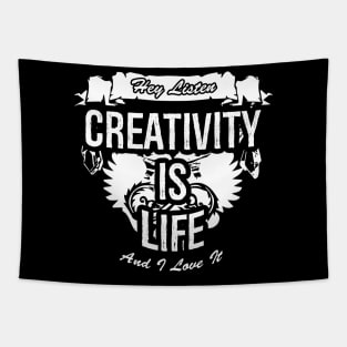 Creativity Is Life Creative Job Typography Design Tapestry