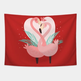 Flamingos Love Tapestry