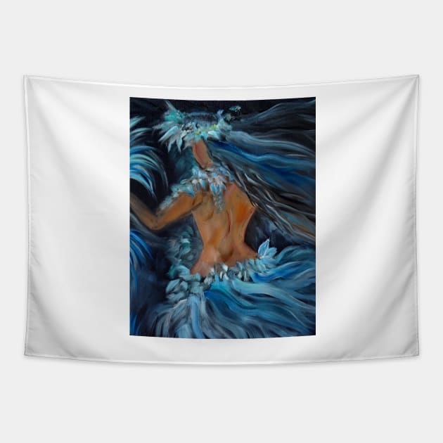 Hula in Blue Tapestry by jennyleeandjim