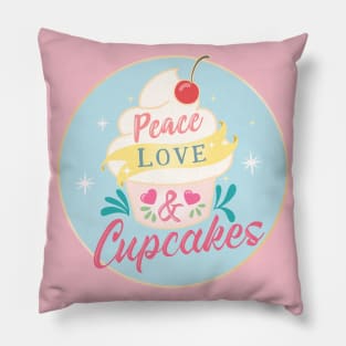 Peace Love And Cupcakes Pillow