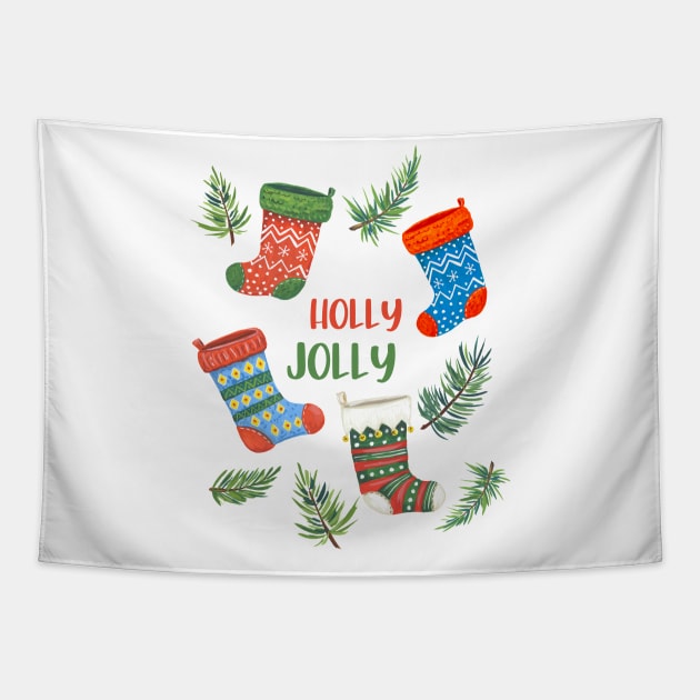 Holly Jolly Tapestry by SWON Design