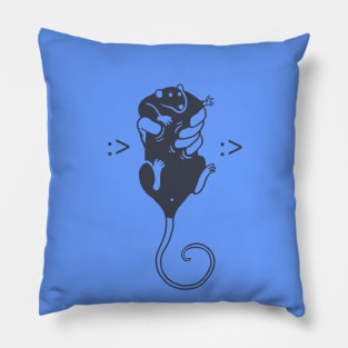 Pet rat, You are my friend now meme. Design for rodent fans in dark ink Pillow