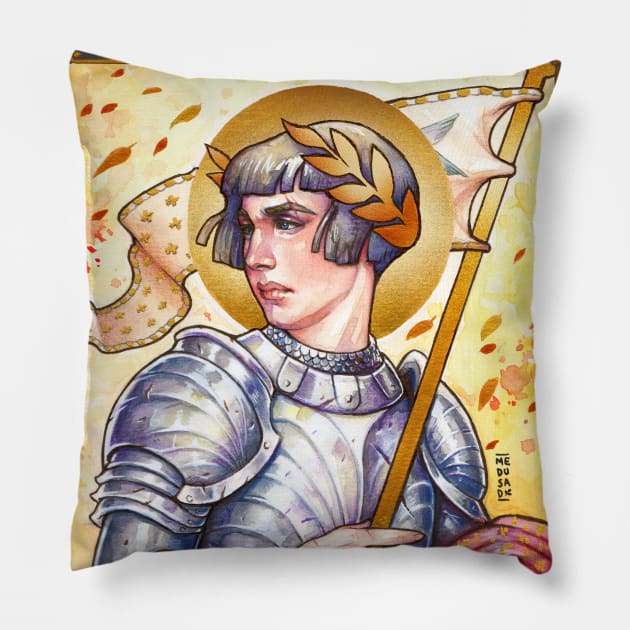 JOAN OF ARC -  "I am not afraid, I was born to do this" Pillow by Medusa Dollmaker
