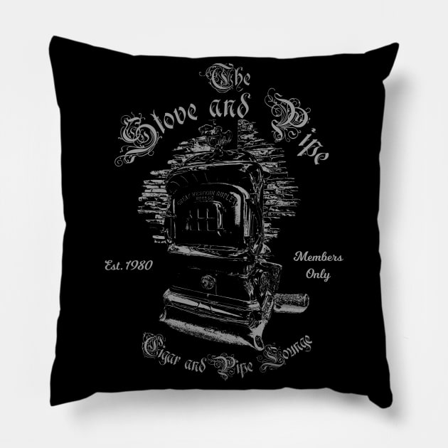 The Stove and Pipe Cigar and Pipe Lounge Pillow by befreeindeed