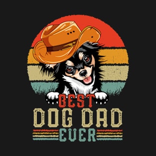 Vintage Best Dog Dad Ever Retro Headband Funny Father's Day T-Shirt