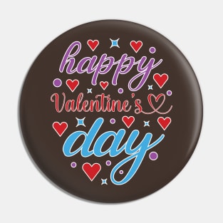 Happy Valentine's Day, Heart Graphic Pin